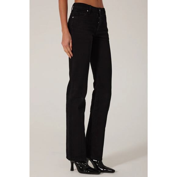 Same NWT The Perfect Jean Black Straight Leg Mid Rise Size 25 - Picture 3 of 13